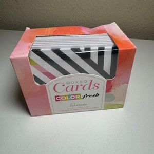 Maggie Holmes Boxed Cards W/Envelopes Flower Stripe Dot Chevron 40ct